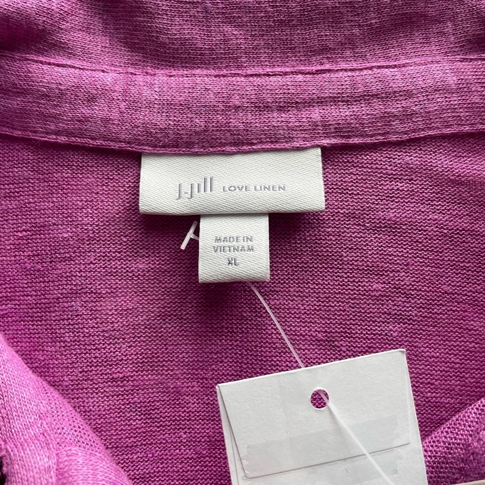 NWT J Jill Linen Button Down Shirt Wild Orchid Purple XL Casual Breathable Beach - Picture 6 of 13